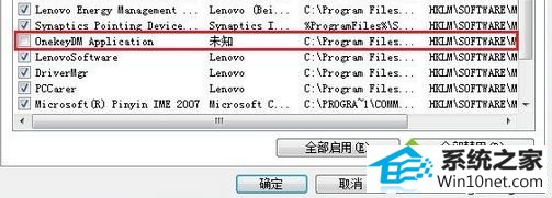 启动项(onekeydM Application)禁用 win10系统设置好显卡控制面板颜色后无法保存的图文步骤